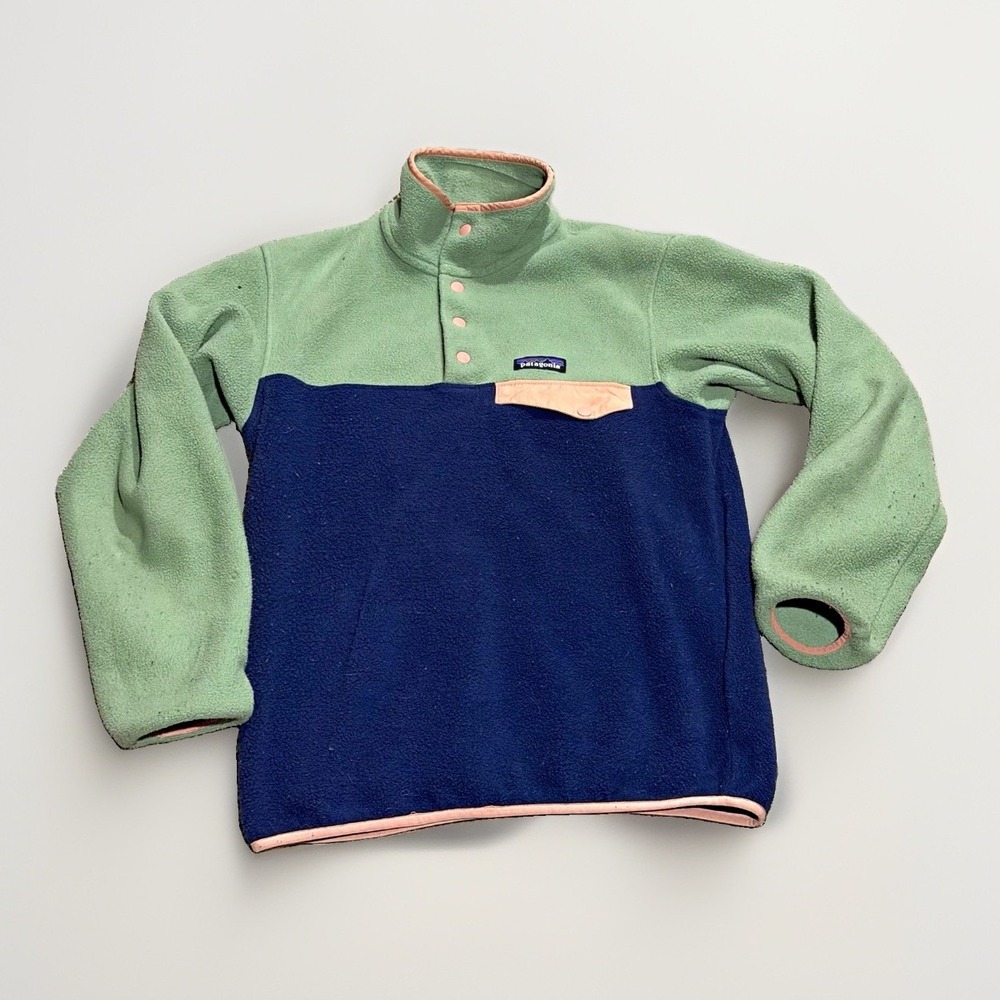 Patagonia Lightweight Synchilla Snap-T Fleece Green Navy